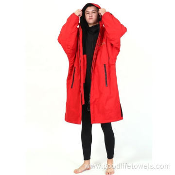 waterproof coat fleece lining dry surf changing robe